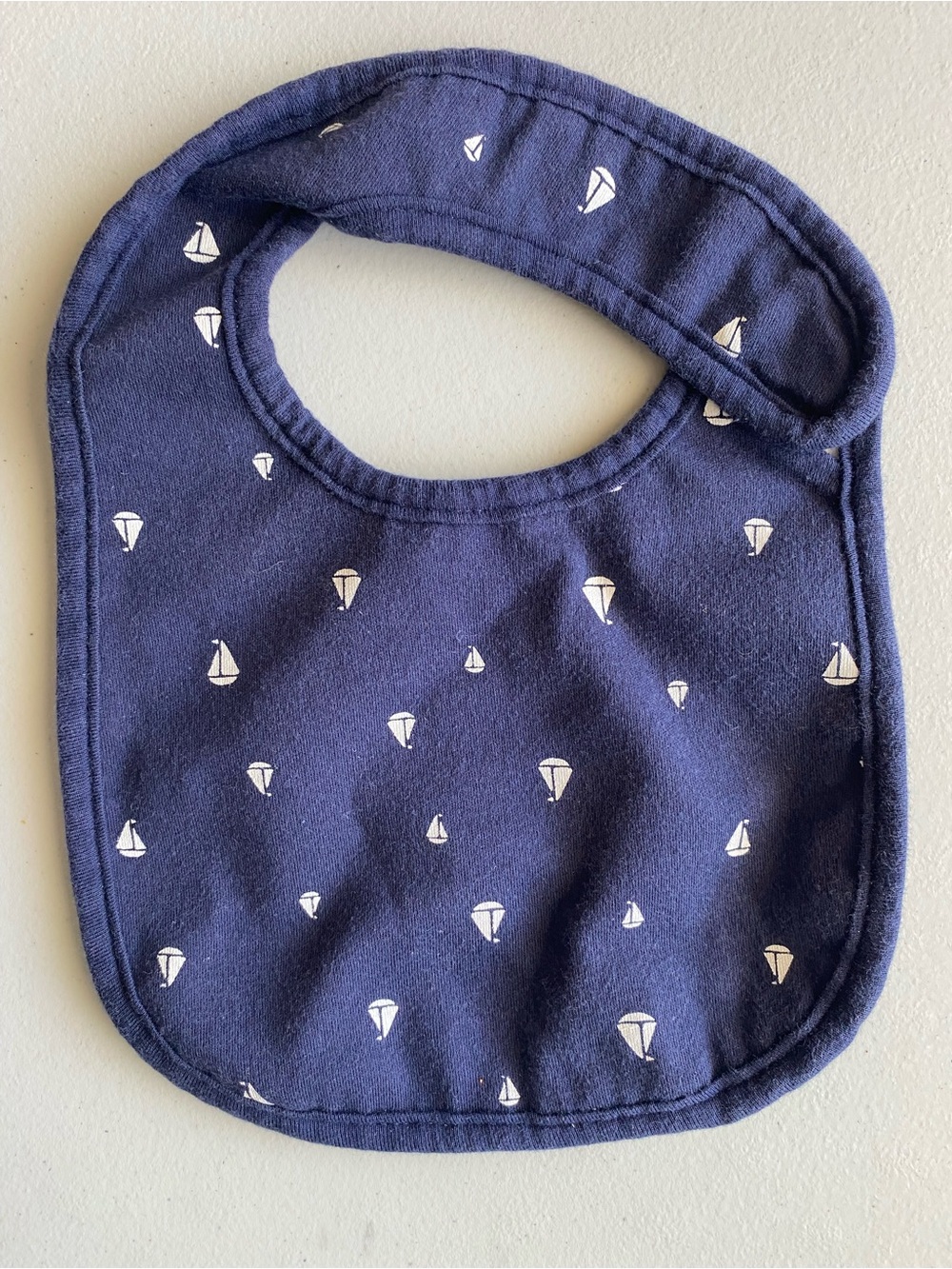 Carter’s Navy Blue Sailboat Baby Bib | Nautical Drool Teething Bib OS